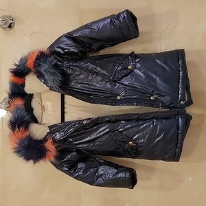 GIRL'S J CREW CREWCUTS METALLIC PUFFER COAT WITH PRIMALOFT SIZE 4-5